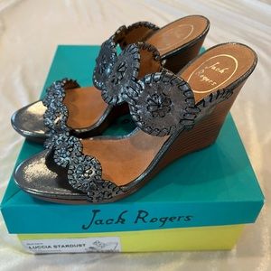 Jack Rogers Luccia Wedge Sandals, Size 7.
